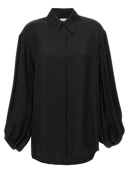Khaite Schwarze Cupro-Bluse
