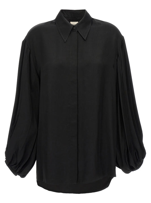 Khaite Schwarze Cupro-Bluse