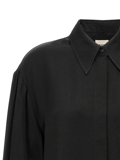 Khaite Schwarze Cupro-Bluse