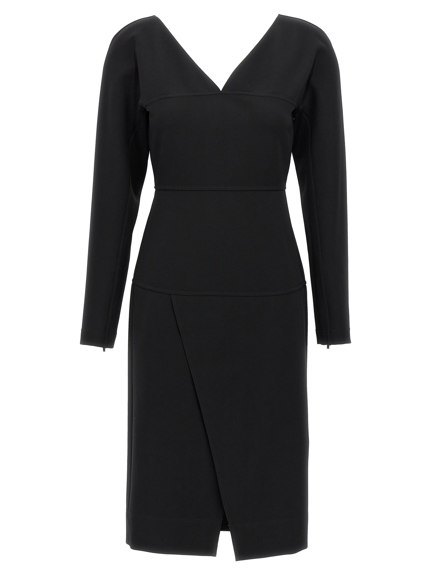 Fendi Schwarzes Midikleid aus Viskose