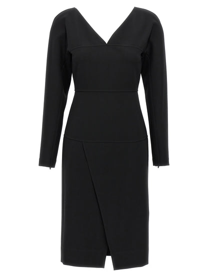 Fendi Schwarzes Midikleid aus Viskose