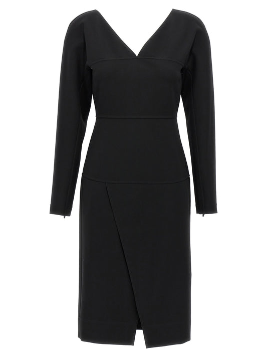 Fendi Schwarzes Midikleid aus Viskose