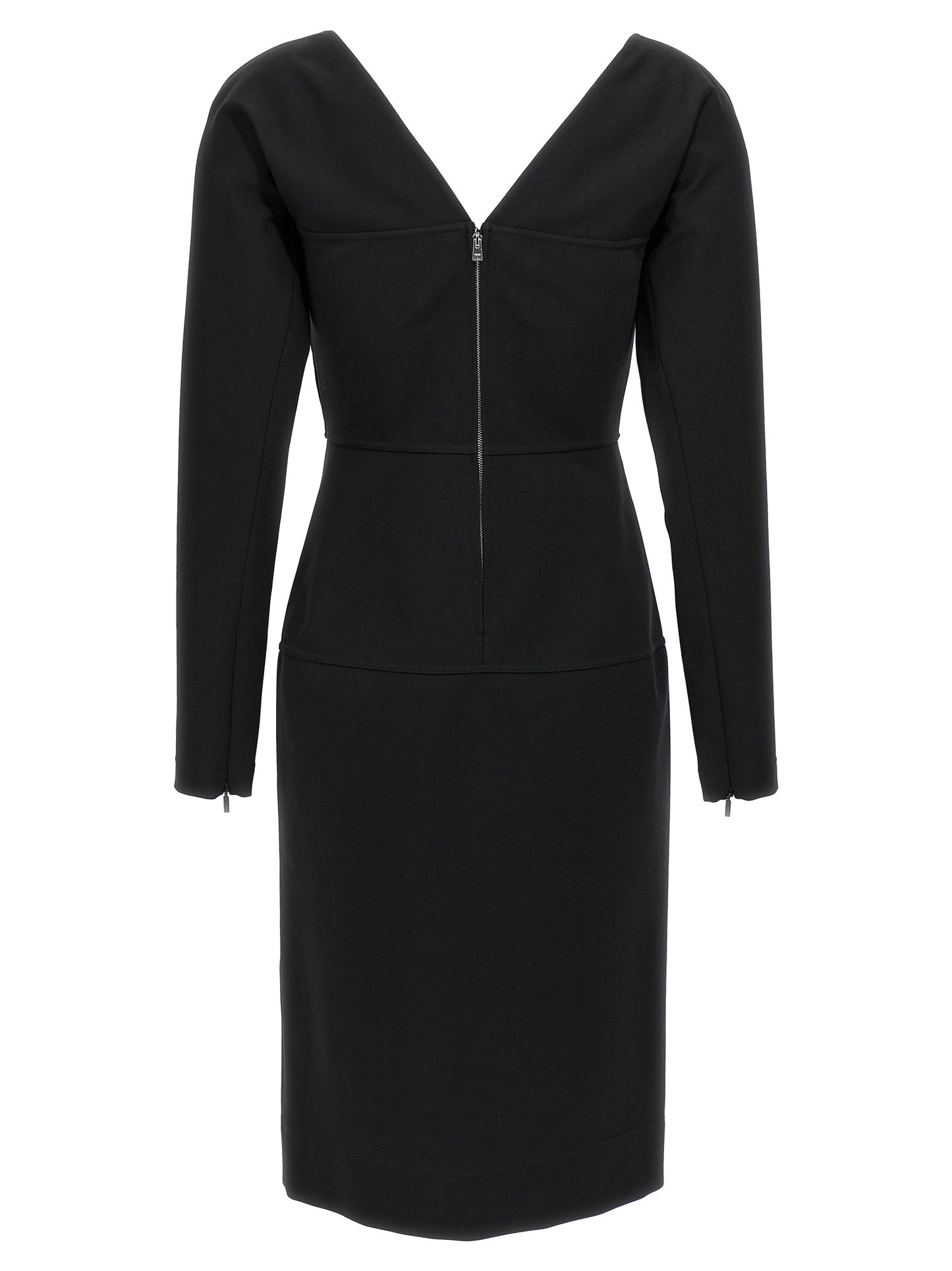Fendi Schwarzes Midikleid aus Viskose