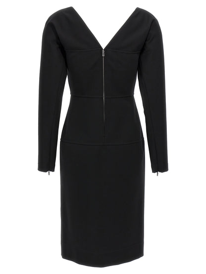 Fendi Schwarzes Midikleid aus Viskose