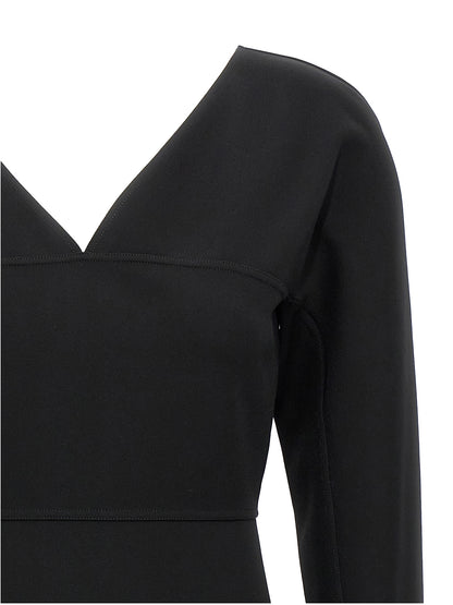 Fendi Schwarzes Midikleid aus Viskose