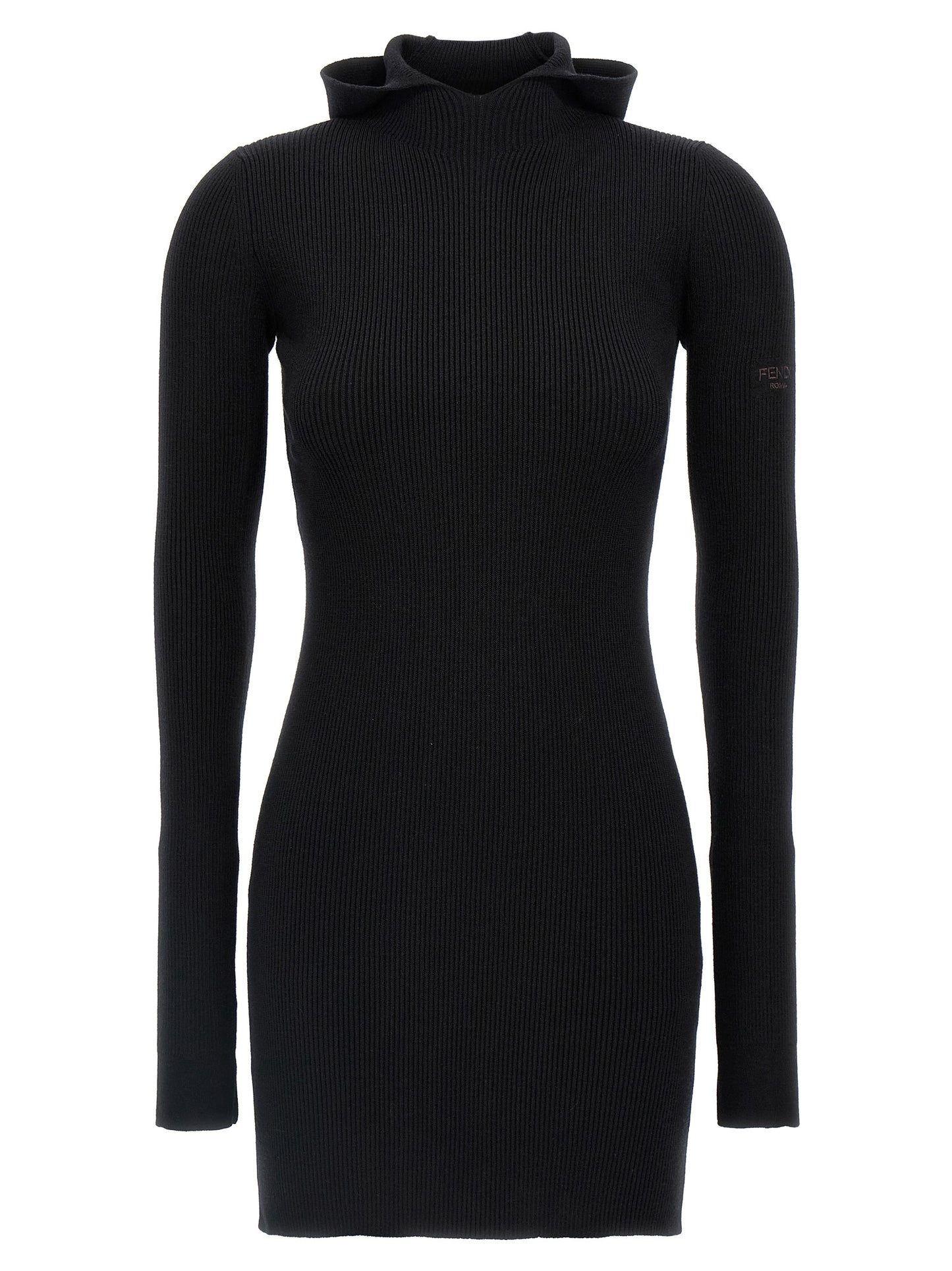 Fendi Schwarzes Wollkleid Kurz