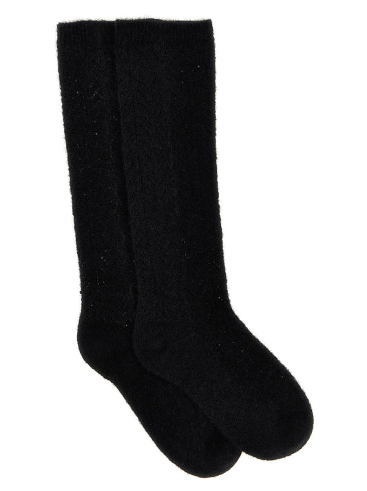 Valentino Garavani Schwarze Wollsocken