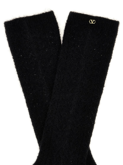 Valentino Garavani Schwarze Wollsocken