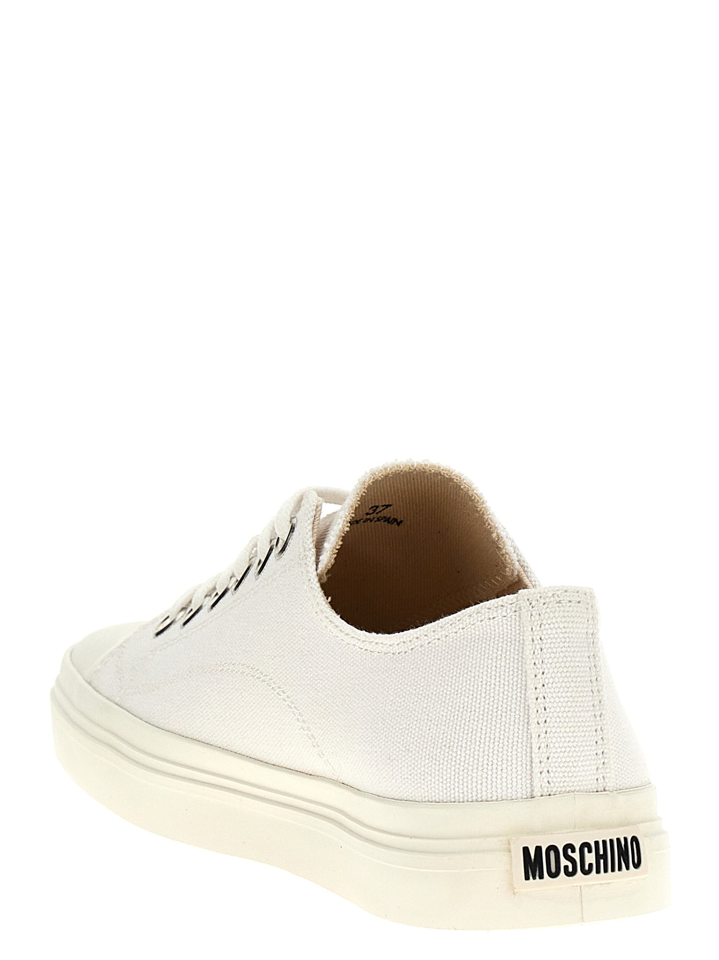 Moschino Weiße Low-Top-Sneaker aus Baumwolle