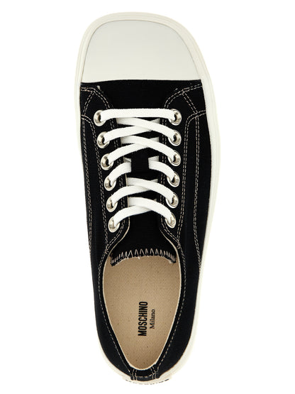 Moschino Schwarze Low-Top-Sneaker aus Baumwolle