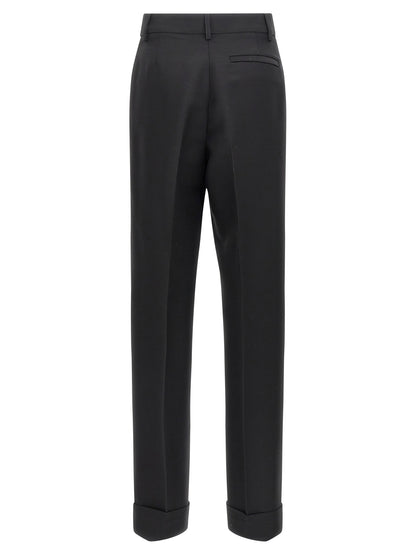 Ferragamo Schwarze Viskose-Anzughose