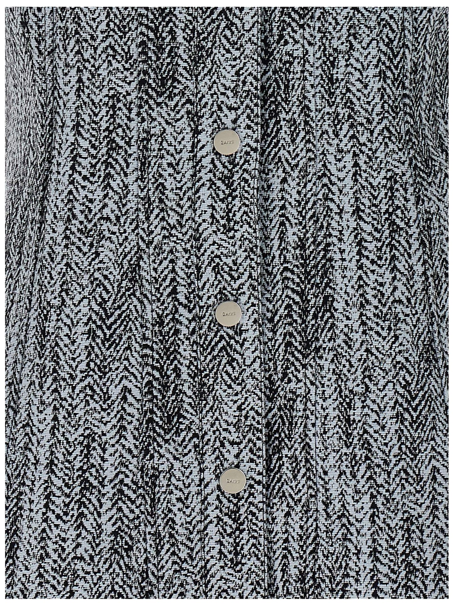 Ganni Kurzes Kleid aus mehrfarbiger Baumwolle
