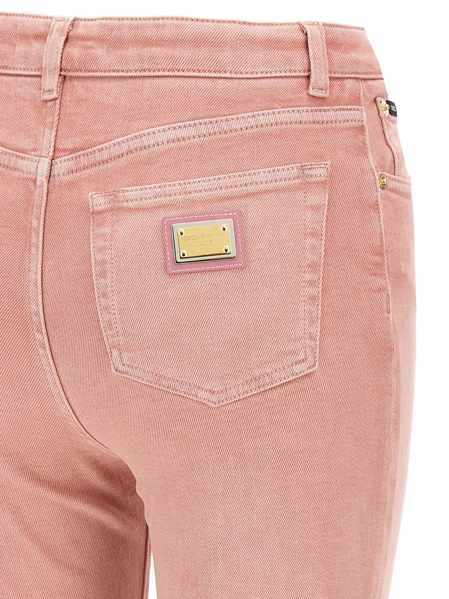 Dolce & Gabbana Mehrfarbige Baumwolljeans mit hoher Taille