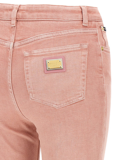 Dolce & Gabbana Mehrfarbige Baumwolljeans mit hoher Taille