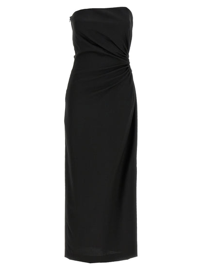 Max Mara Langes Kleid aus schwarzer Schurwolle