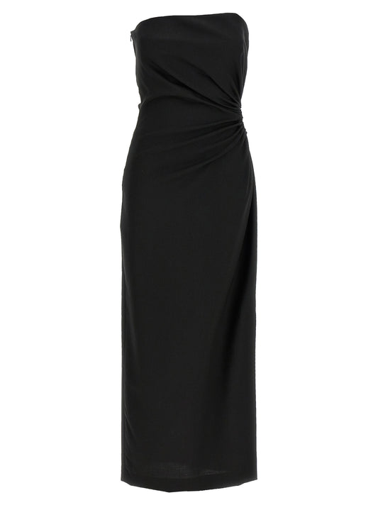 Max Mara Langes Kleid aus schwarzer Schurwolle