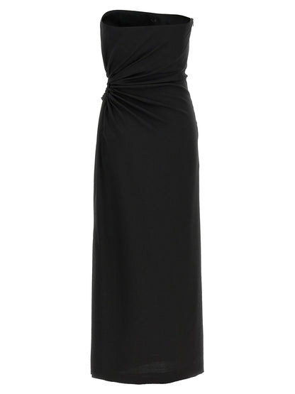 Max Mara Langes Kleid aus schwarzer Schurwolle