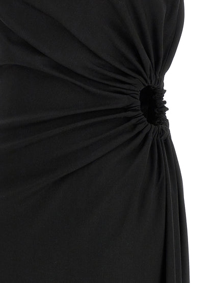 Max Mara Langes Kleid aus schwarzer Schurwolle