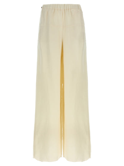 Max Mara Weiße Leinen-Freizeithose