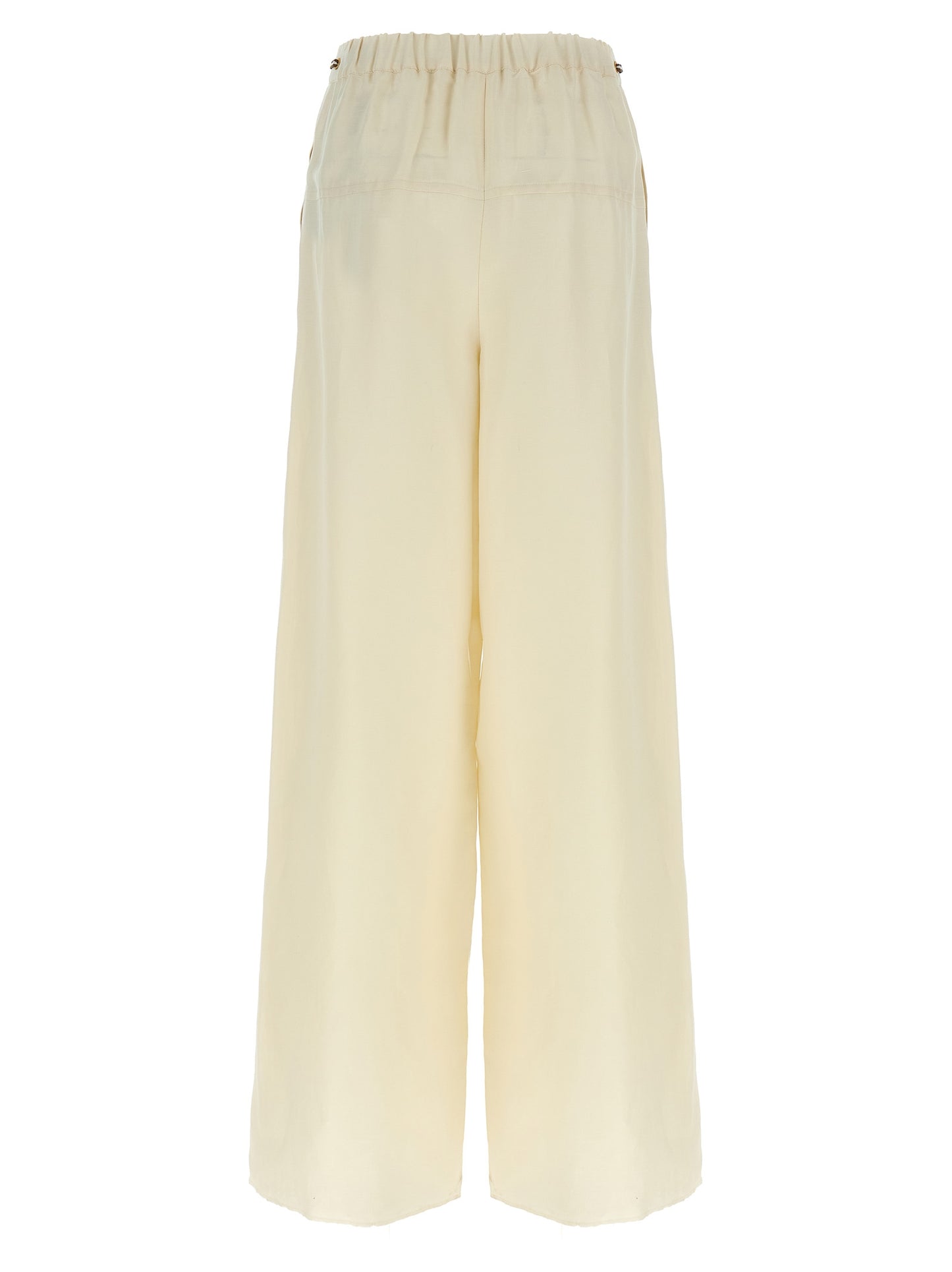 Max Mara Weiße Leinen-Freizeithose