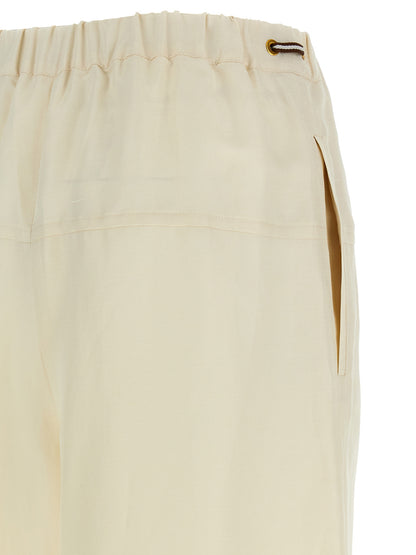 Max Mara Weiße Leinen-Freizeithose
