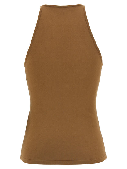 Max Mara Ärmelloses Oberteil aus braunem Viskose-Jersey
