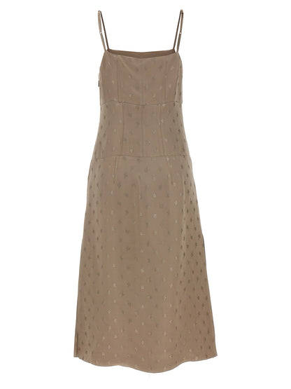Fendi Graues Seiden-Midikleid