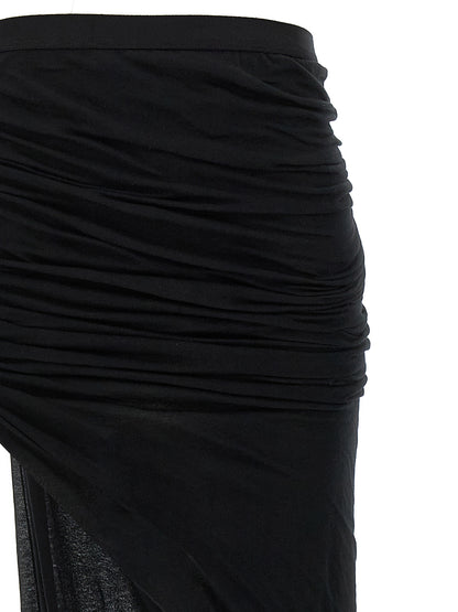Rick Owens Schwarzer Baumwoll-Minirock