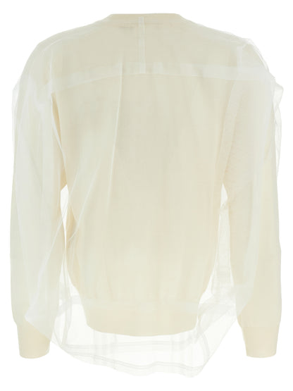 Comme Des Garçons Weiße Wollstrickjacke