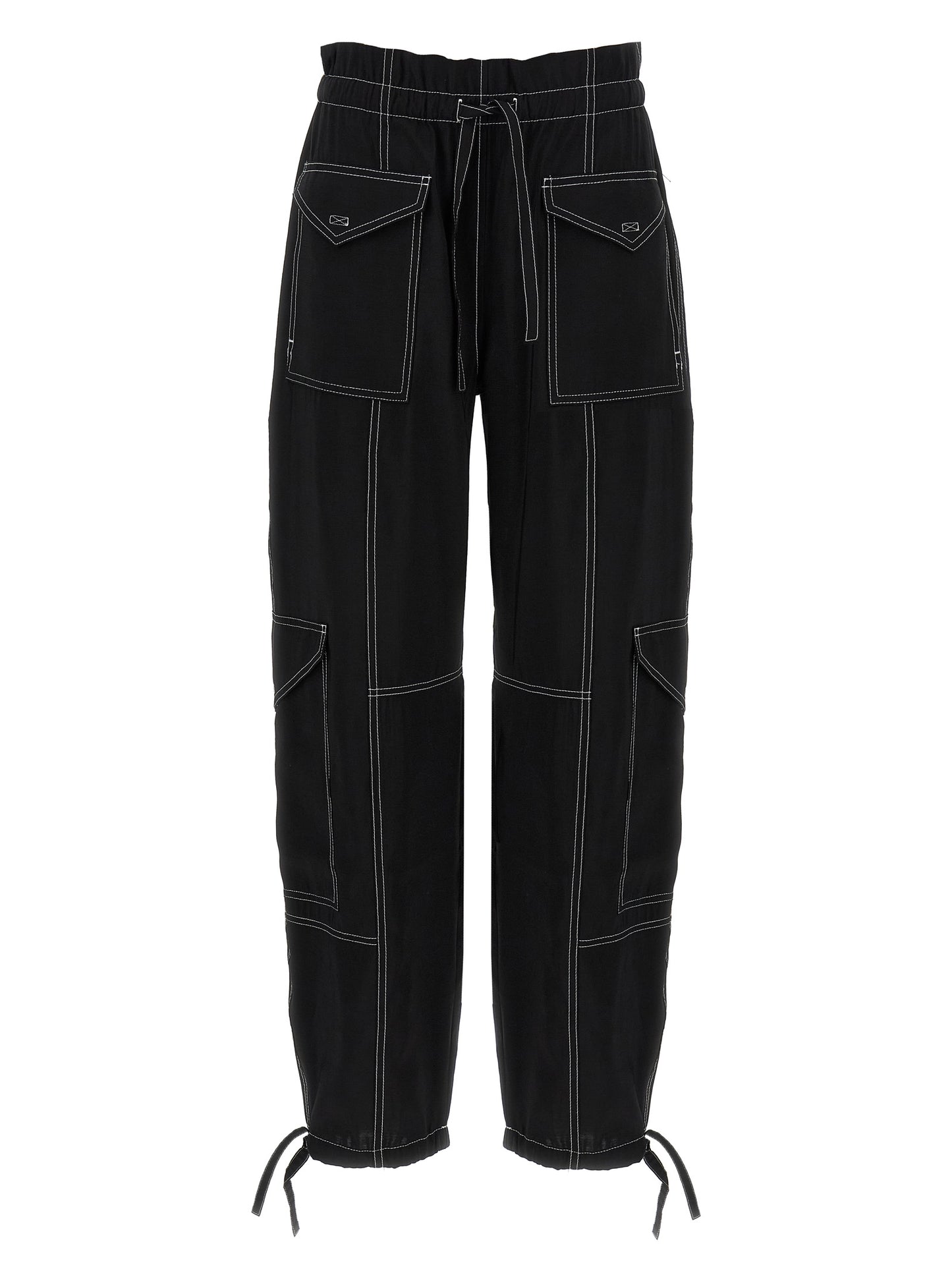 Ganni Schwarze Freizeithose aus Viskose