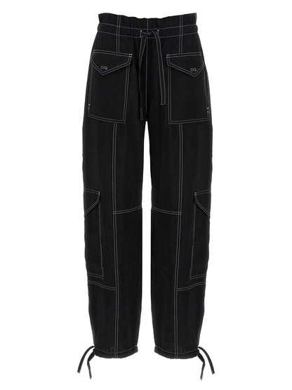 Ganni Schwarze Freizeithose aus Viskose