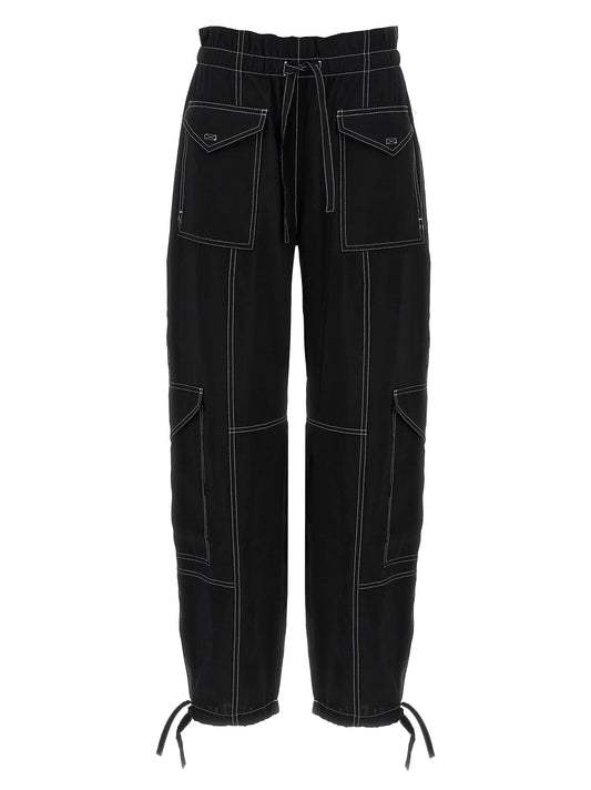 Ganni Schwarze Freizeithose aus Viskose