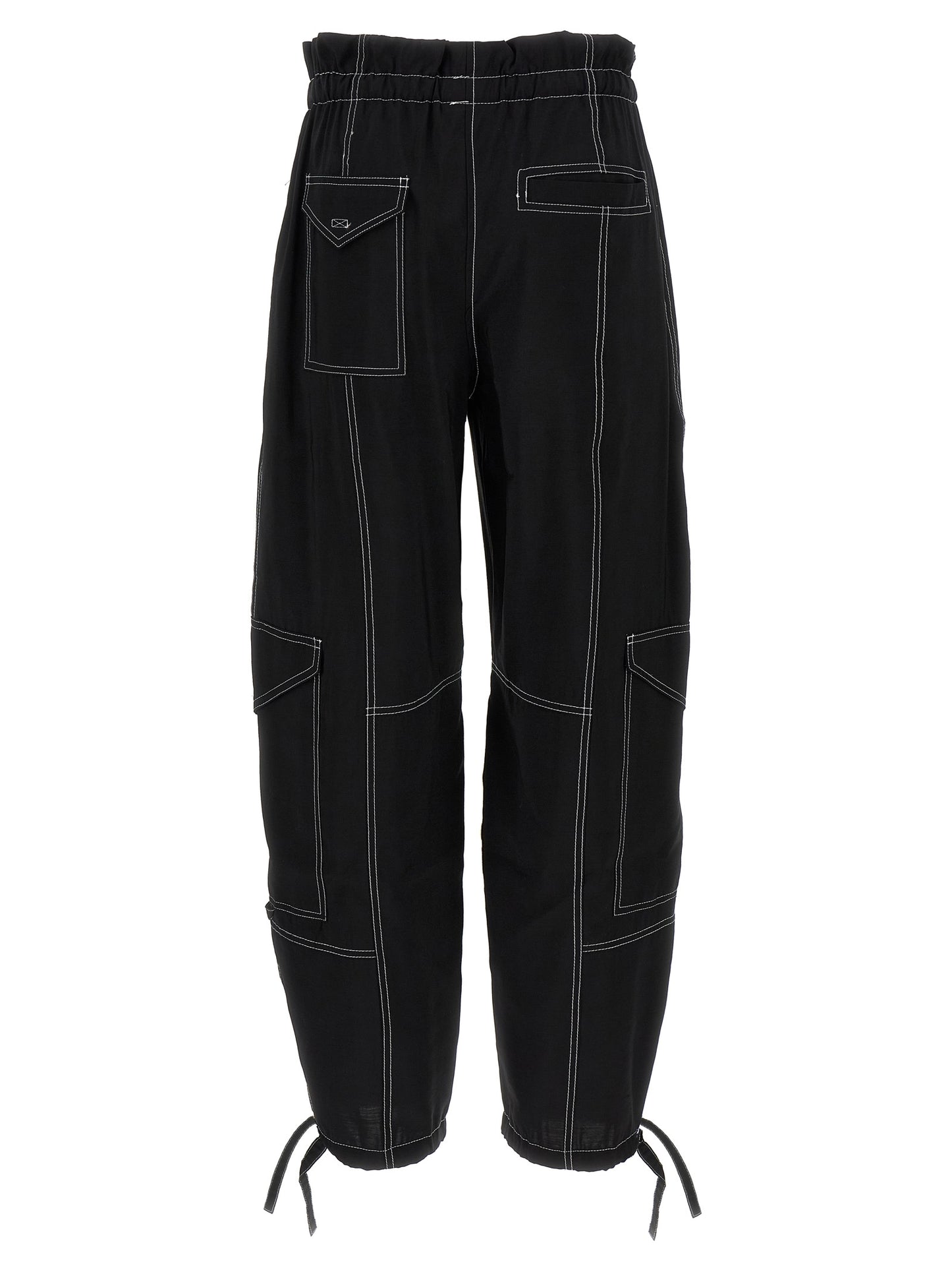 Ganni Schwarze Freizeithose aus Viskose