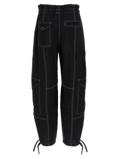 Ganni Schwarze Freizeithose aus Viskose