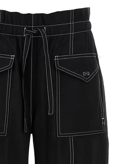 Ganni Schwarze Freizeithose aus Viskose