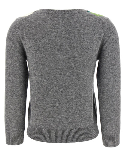 Ganni Grauer Cardigan aus Merinowolle