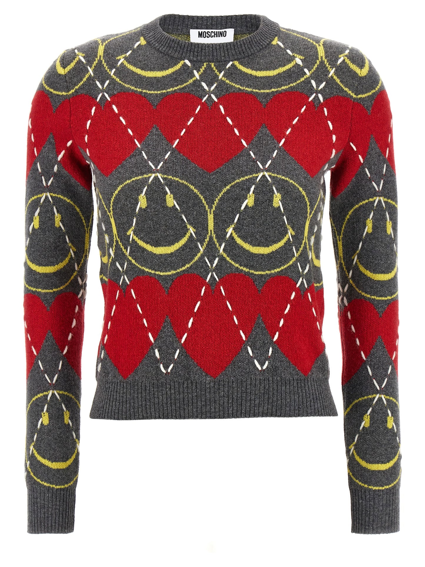 Moschino Mehrfarbige Wollstrickjacke