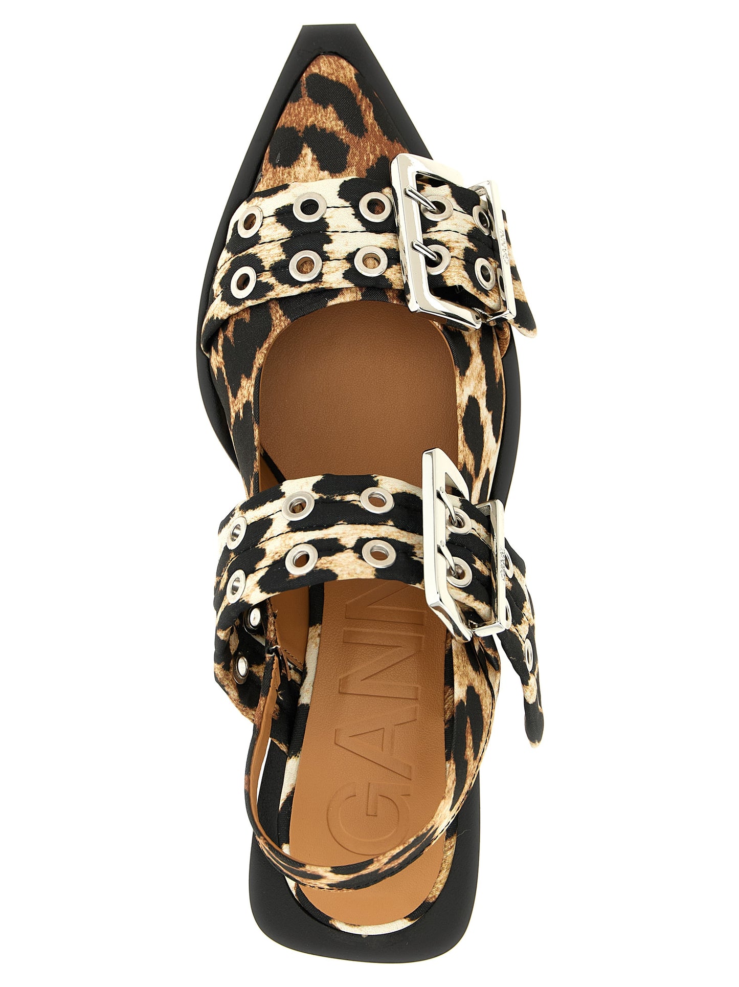 Ganni Mehrfarbige Ballerinas aus Polyester