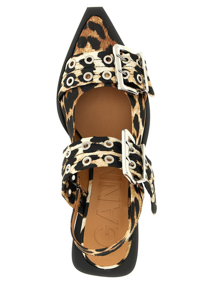 Ganni Mehrfarbige Ballerinas aus Polyester