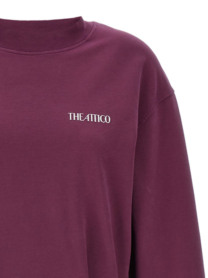 The Attico Kurzes Kleid aus Baumwolle in Bordeaux