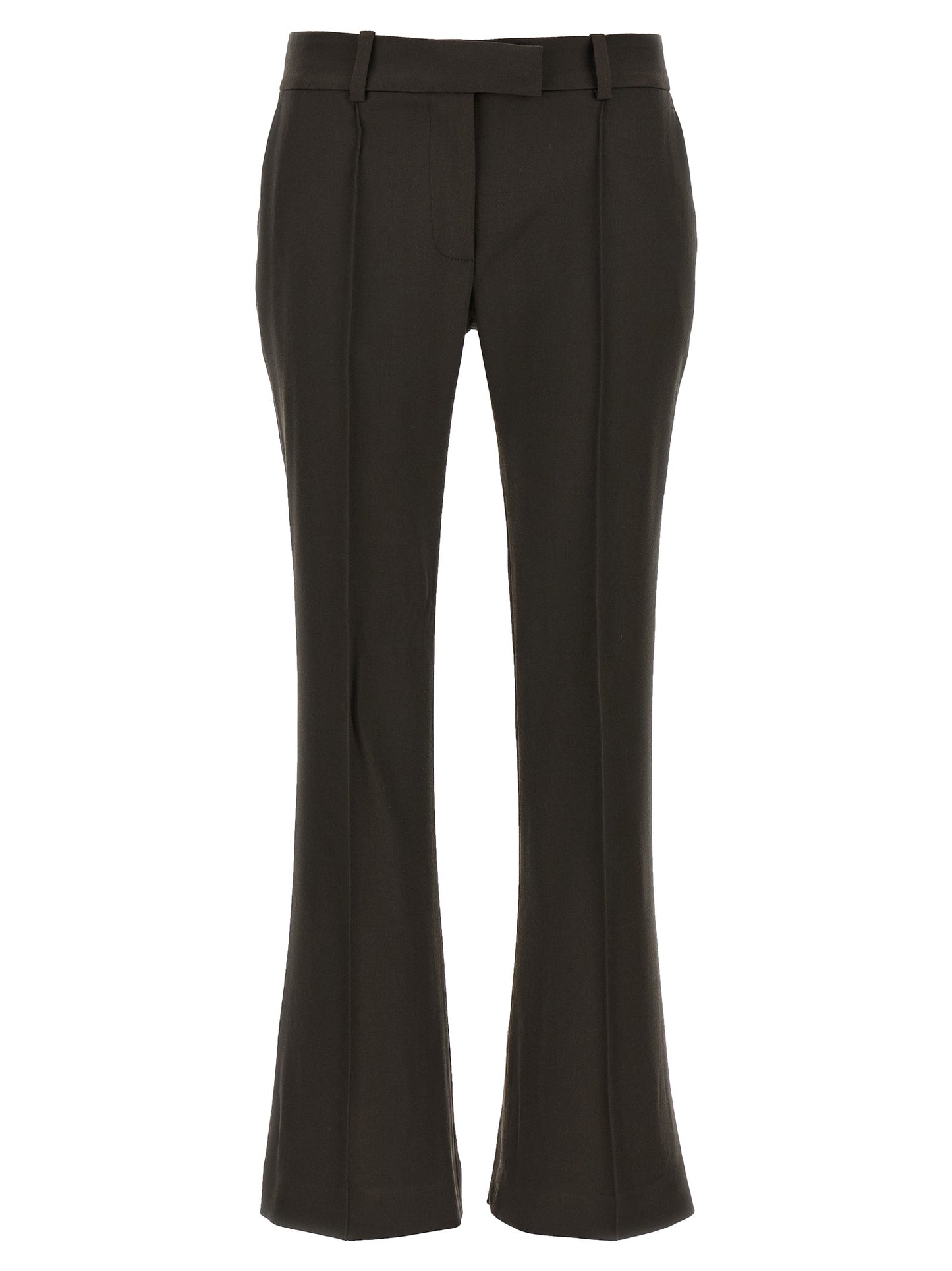 The Attico Braune Hose aus reiner Schurwolle mit ausgestelltem Bein