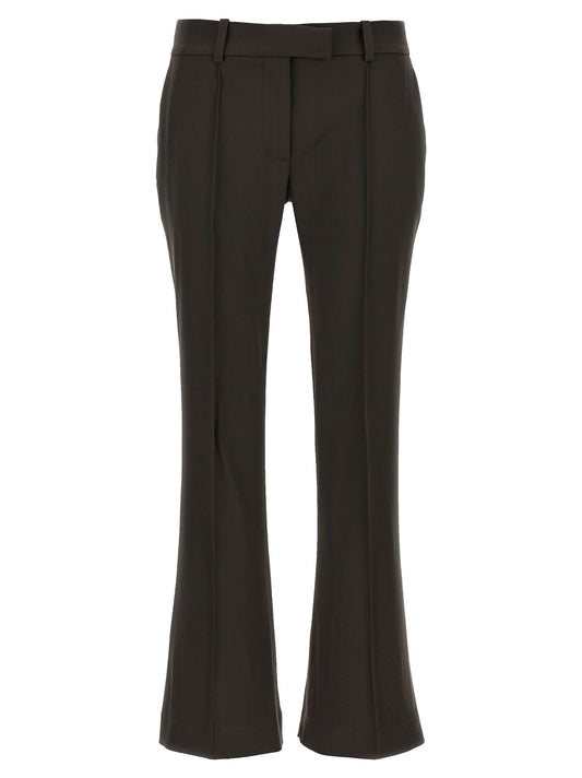 The Attico Braune Hose aus reiner Schurwolle mit ausgestelltem Bein