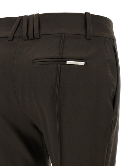 The Attico Braune Hose aus reiner Schurwolle mit ausgestelltem Bein