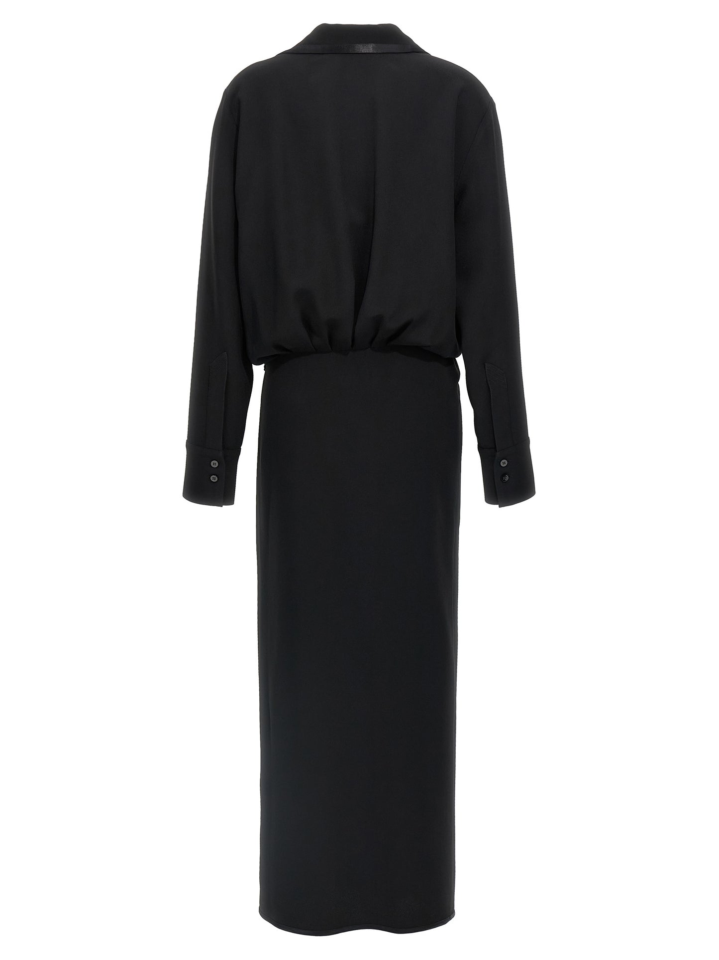 The Attico Schwarzes Midi-Kleid aus Maraboufeder