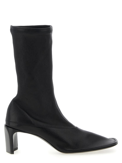 Jil Sander Schwarze Stiefeletten aus Lammleder