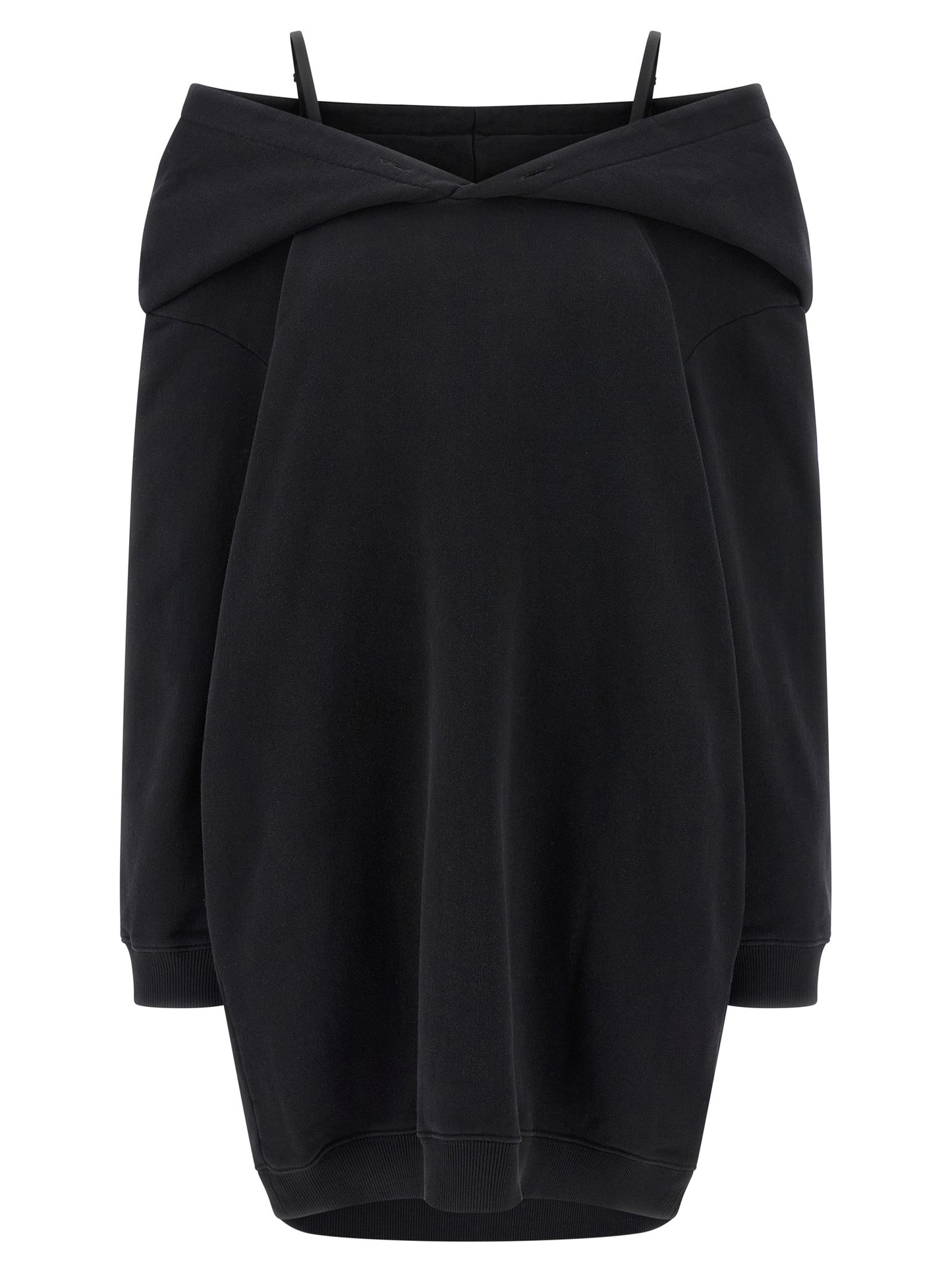 MM6 Maison Margiela Schwarzes kurzes Baumwollkleid