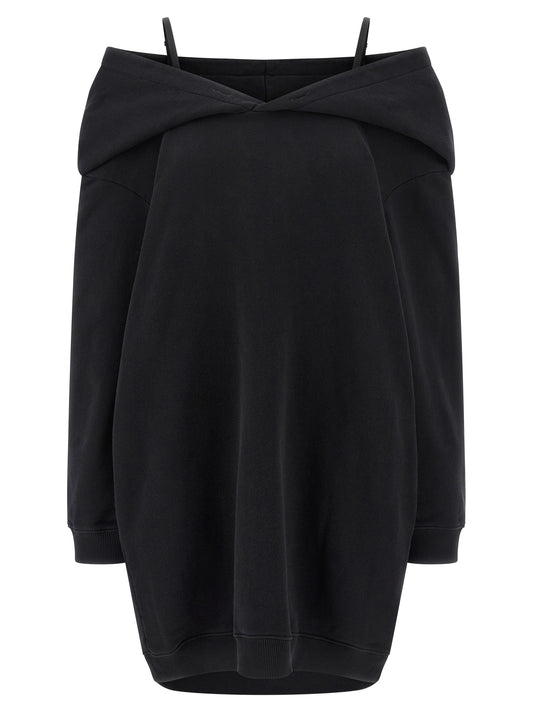 MM6 Maison Margiela Schwarzes kurzes Baumwollkleid