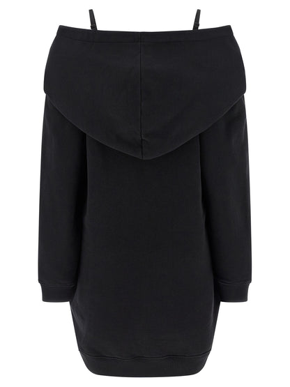 MM6 Maison Margiela Schwarzes kurzes Baumwollkleid