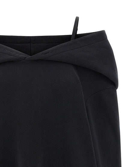 MM6 Maison Margiela Schwarzes kurzes Baumwollkleid