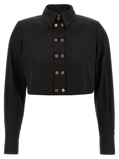 Elisabetta Franchi Schwarze Lycra-Bluse